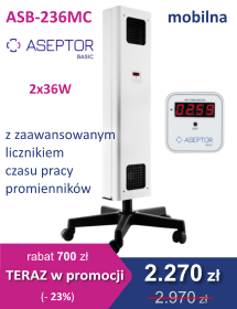 ASB-236MC mobilna lampa UV-C Aseptor Basic przepływowa z licznikiem | EpicMED